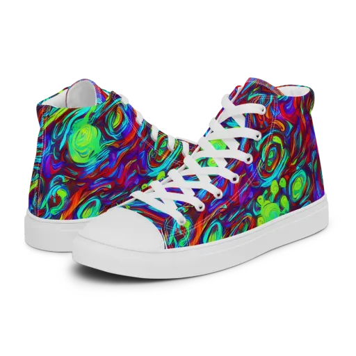 Limewave on a Men's High Top Canvas Shoes
