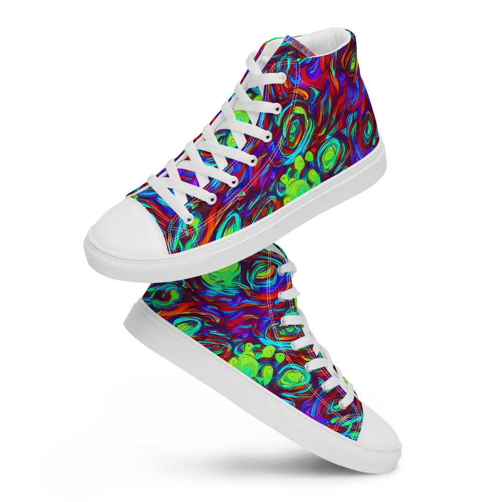 Limewave on Men's High Top Canvas Shoes — Front