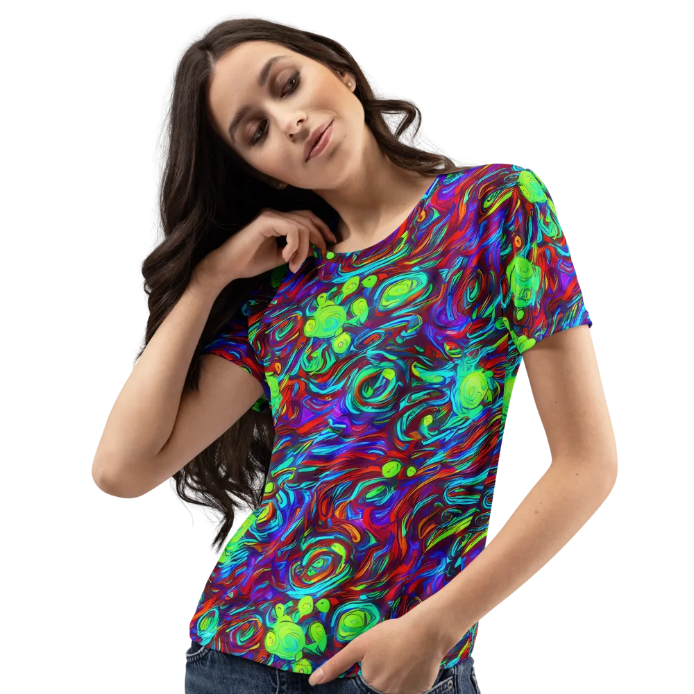 Limewave on Women's Crew Neck T-Shirt — Left Front