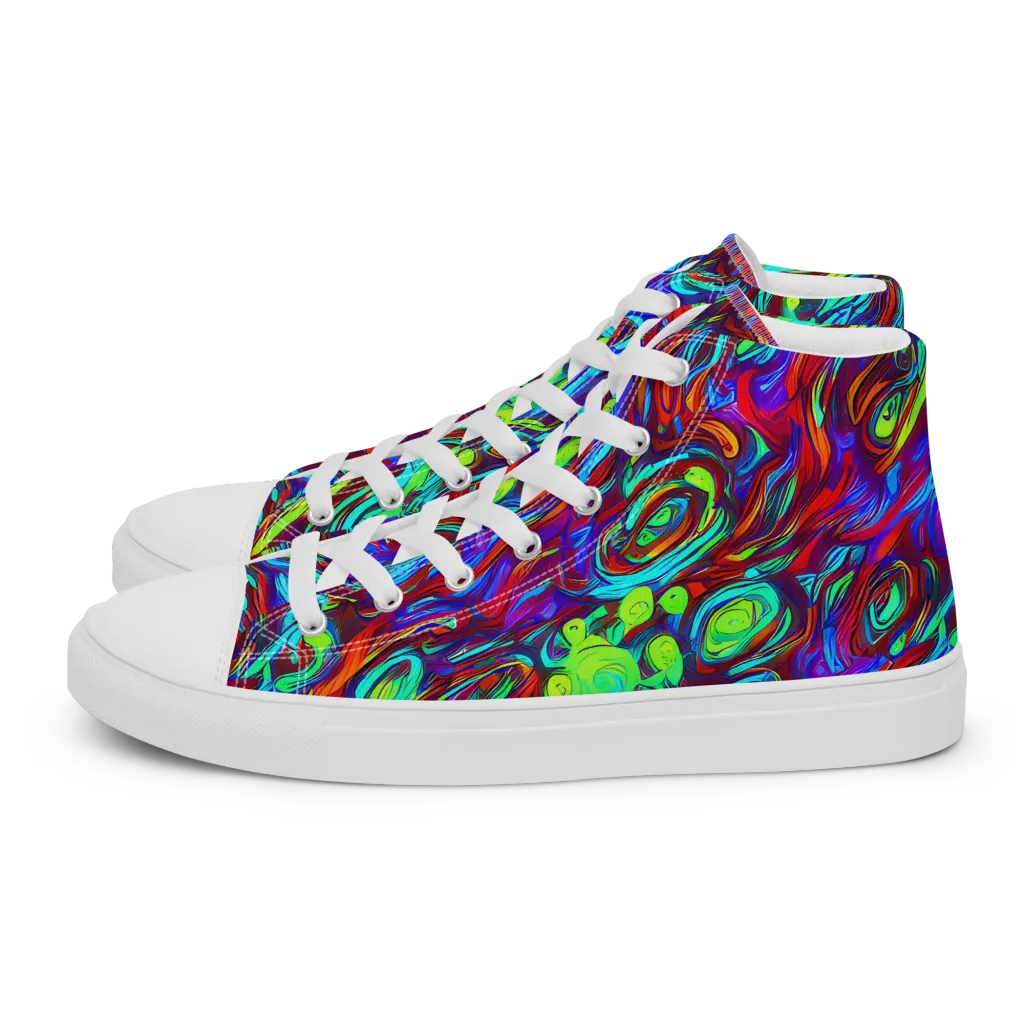 Limewave on Women's High Top Canvas Shoes — Left
