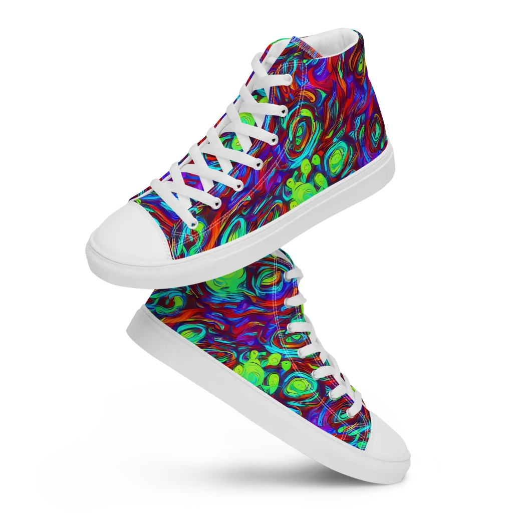 Limewave on Women's High Top Canvas Shoes — Front