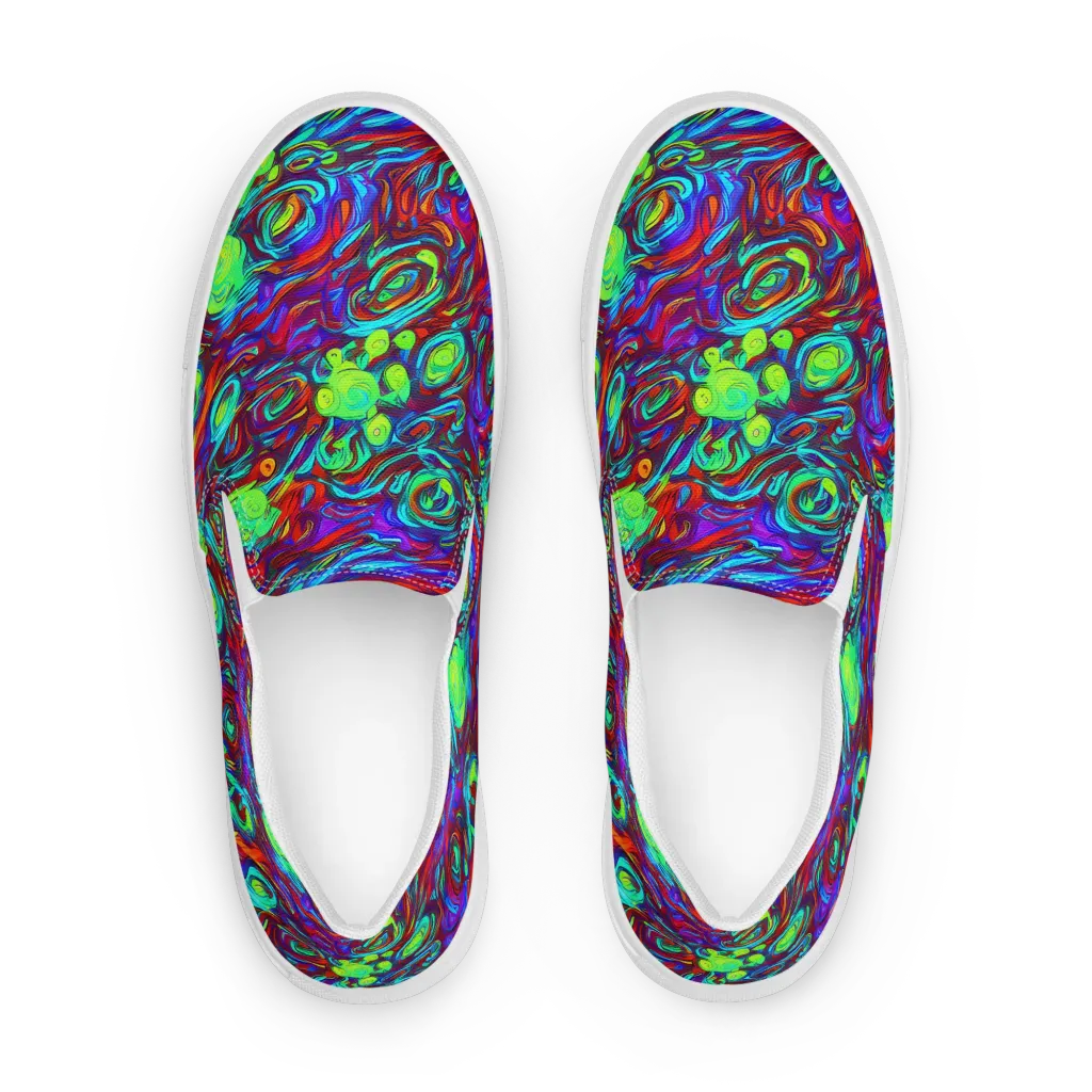Limewave on Men's Slip-On Canvas Shoes — Front