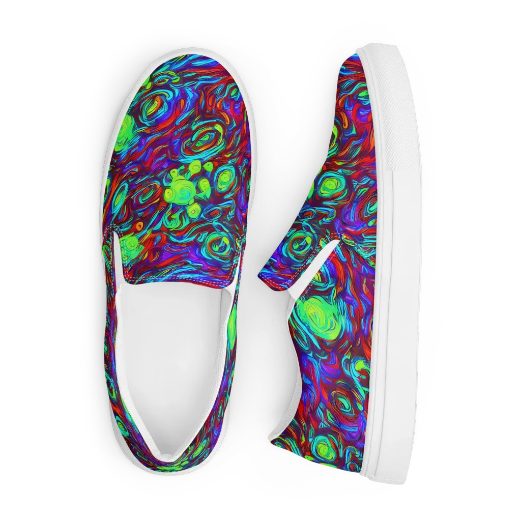 Limewave on Men's Slip-On Canvas Shoes — Front