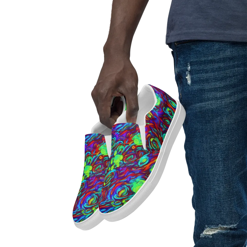 Limewave on Men's Slip-On Canvas Shoes — Left Front