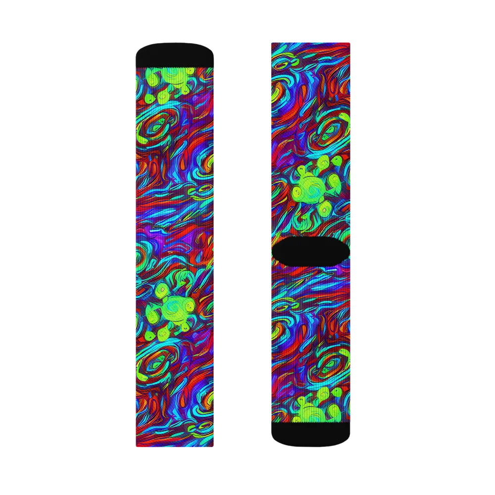 Limewave on Socks — Left Sock