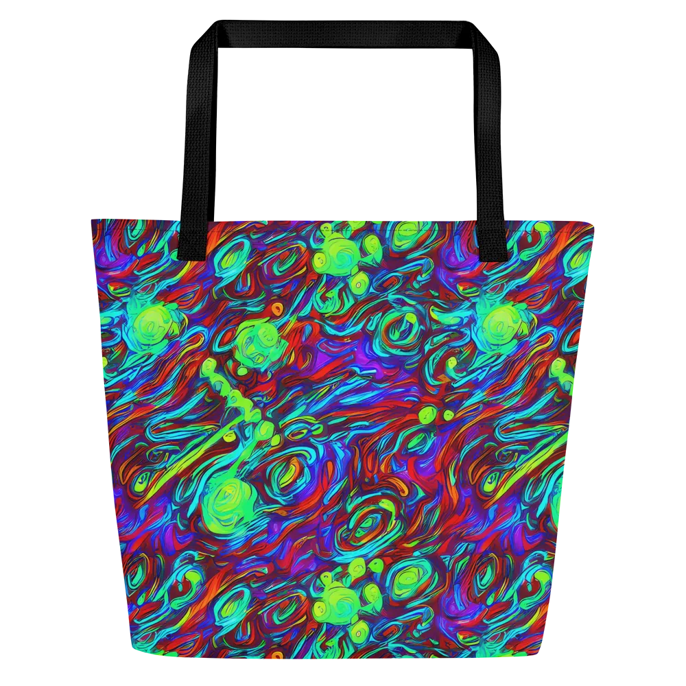 Limewave on Large Tote Bag W/ Pocket — Front