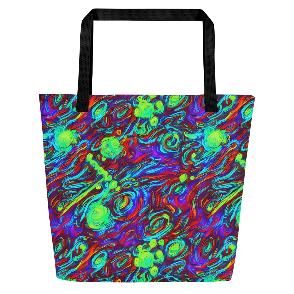 Limewave on Large Tote Bag W/ Pocket — Front