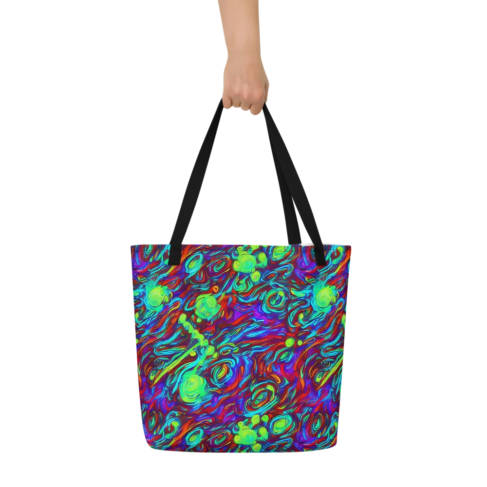 Limewave on Large Tote Bag W/ Pocket — Front