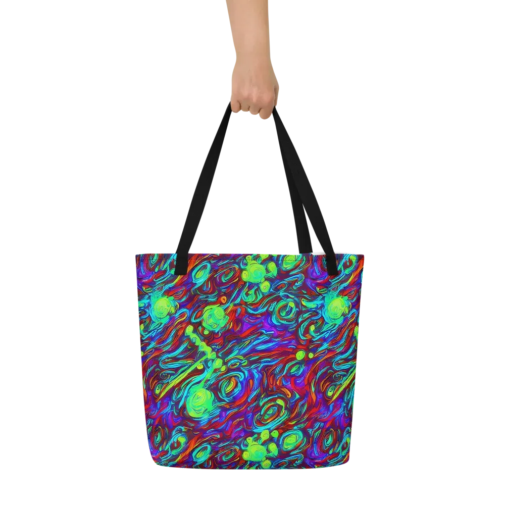 Limewave on Large Tote Bag W/ Pocket — Front