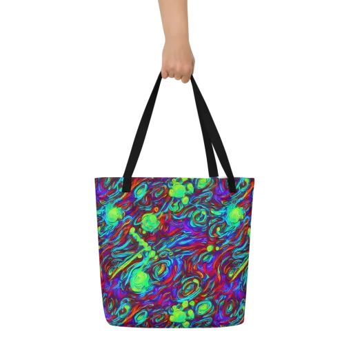 Limewave on a Large Tote Bag W/ Pocket
