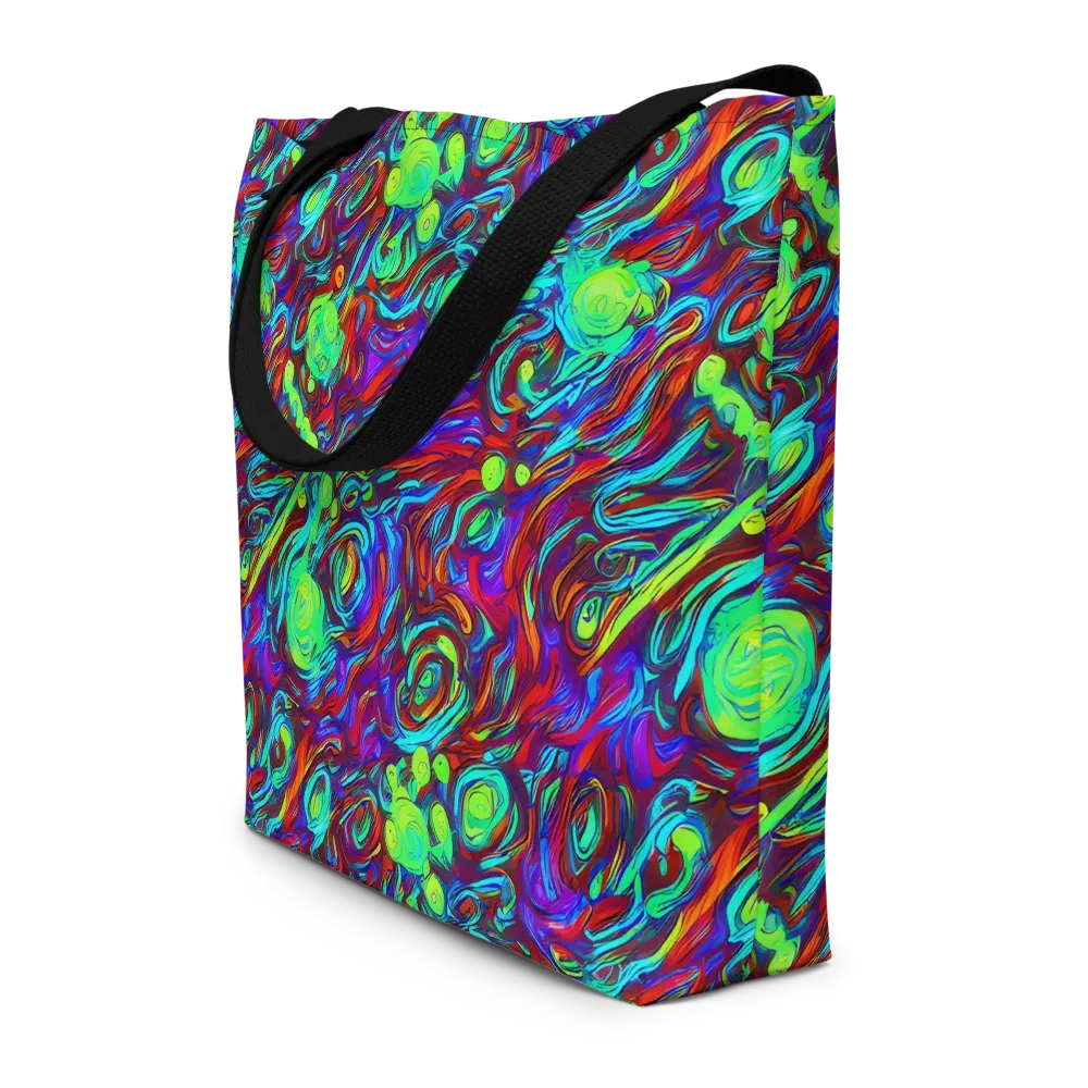 Limewave on Large Tote Bag W/ Pocket — Front