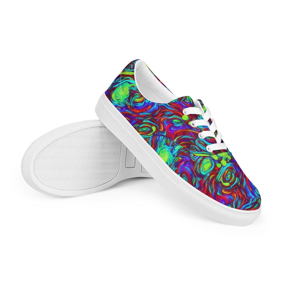 Limewave on Men's Lace-Up Canvas Shoes — Right Front