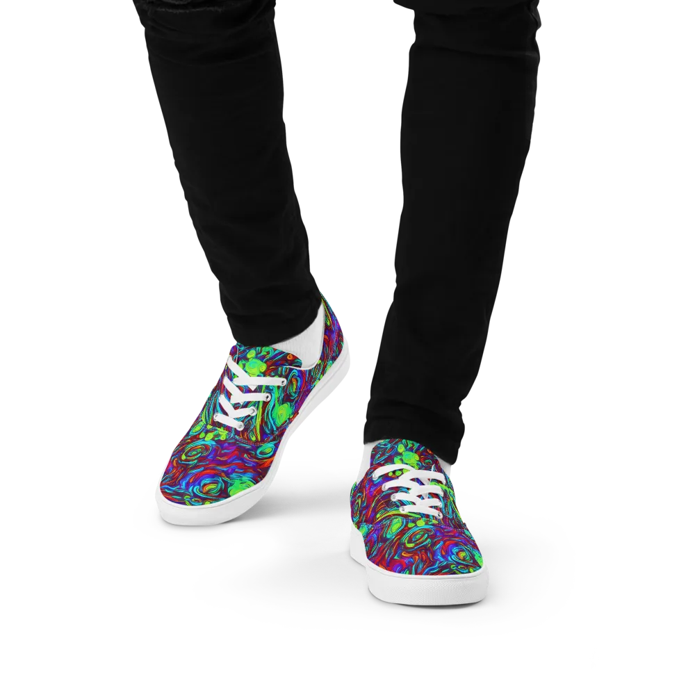 Limewave on Men's Lace-Up Canvas Shoes — Front