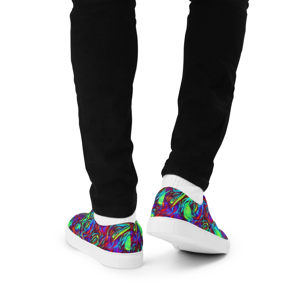Limewave on Men's Lace-Up Canvas Shoes — Back