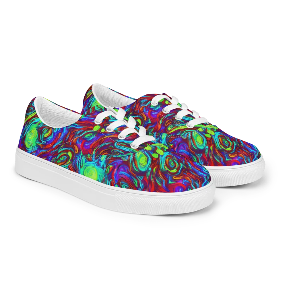 Limewave on Men's Lace-Up Canvas Shoes — Right Front