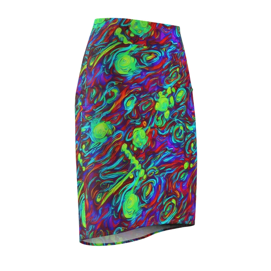 Limewave on Pencil Skirt — Front Side