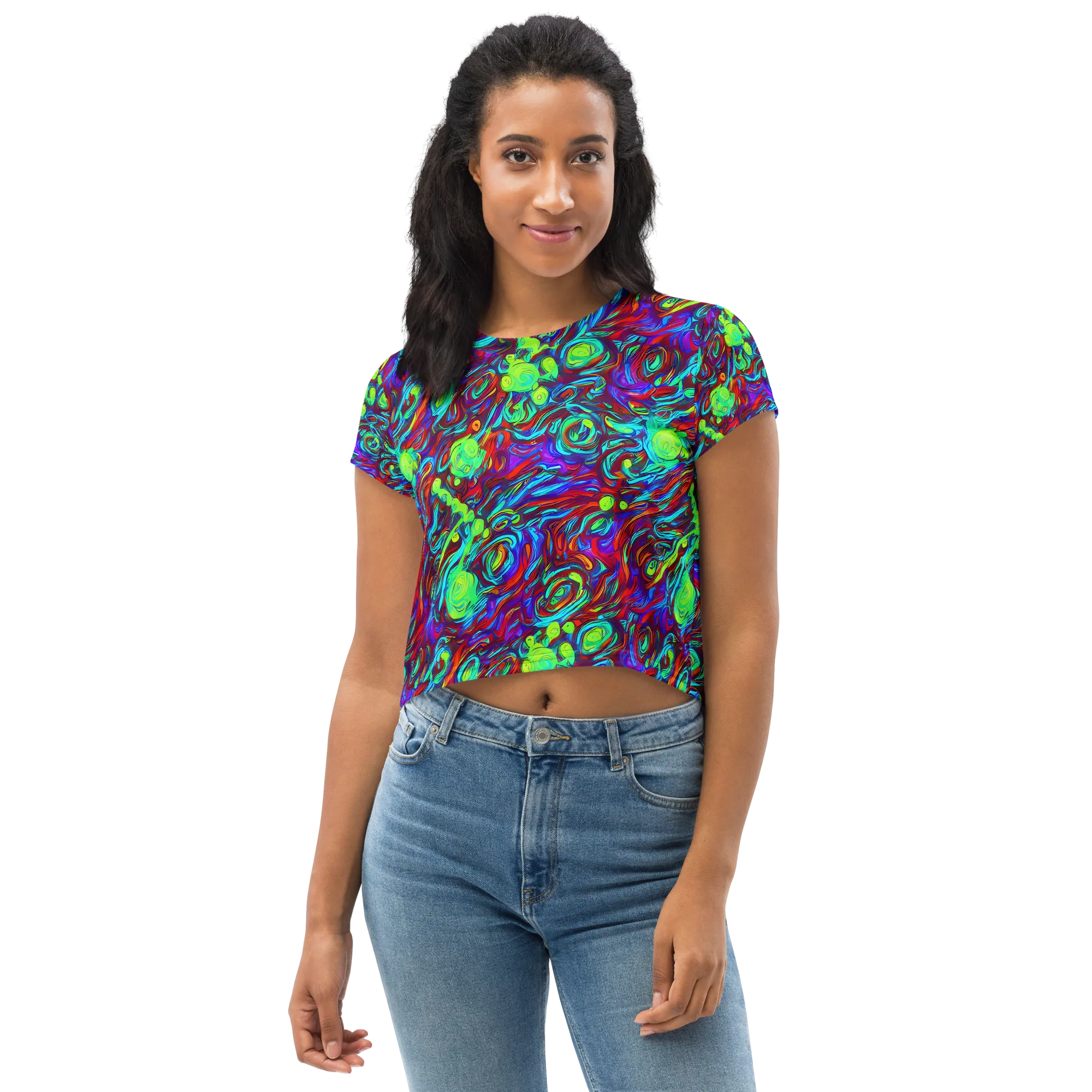 Limewave on Crop Tee — Front