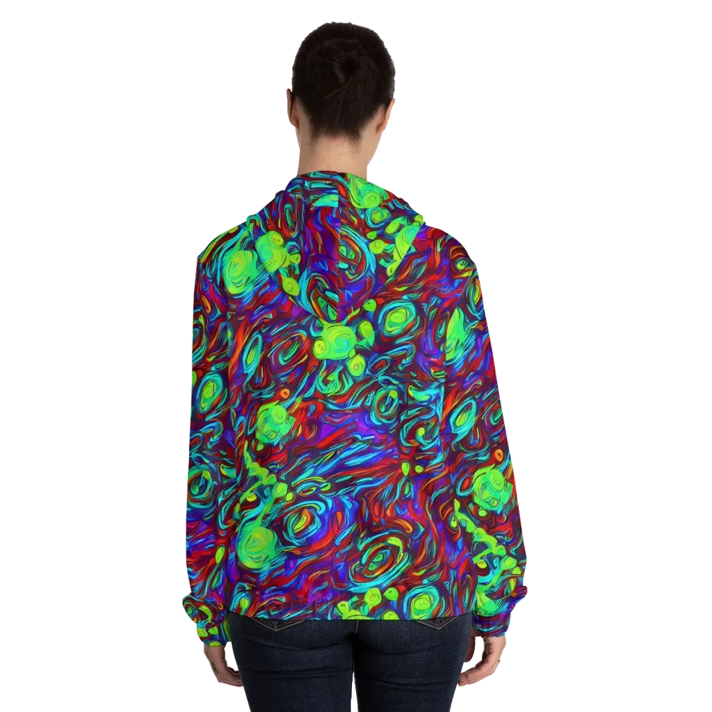 Limewave on Women's Full-Zip Hoodie — Back On Person