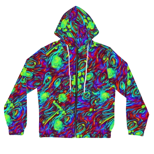 Limewave on a Women's Full-Zip Hoodie