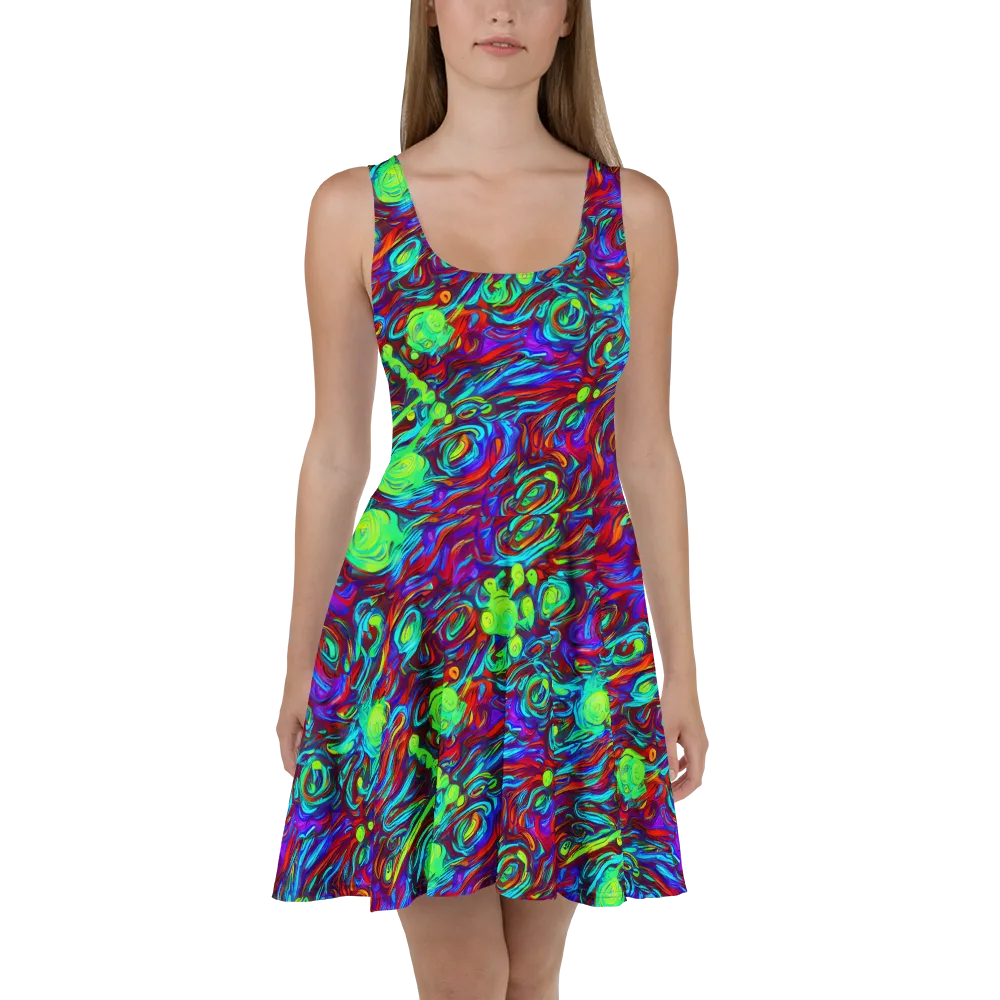 Limewave on Skater Dress — Front