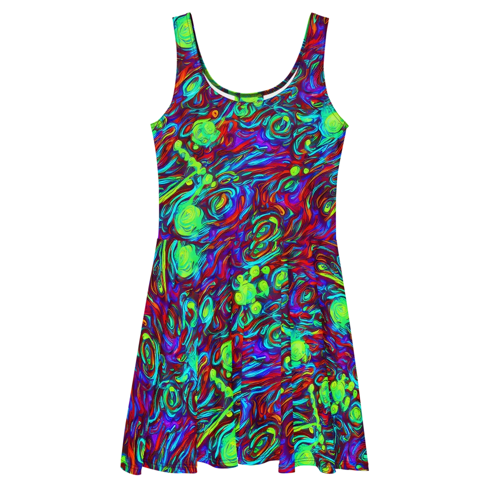 Limewave on Skater Dress — Front