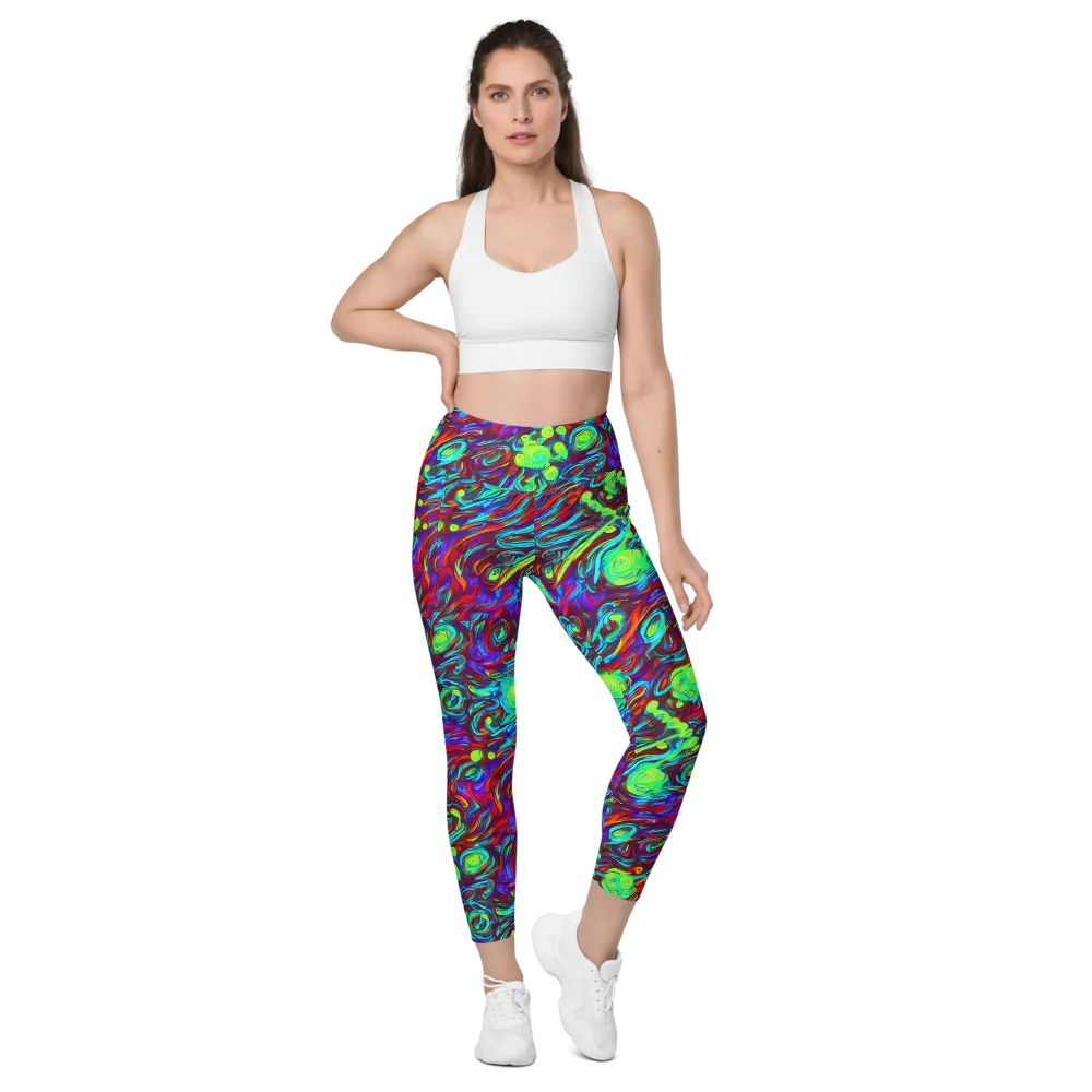Limewave on Leggings with Pockets — Front