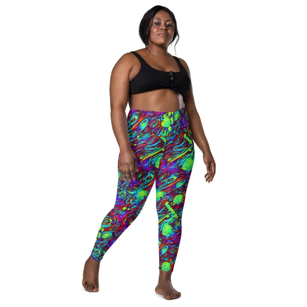 Limewave on Leggings with Pockets — Front
