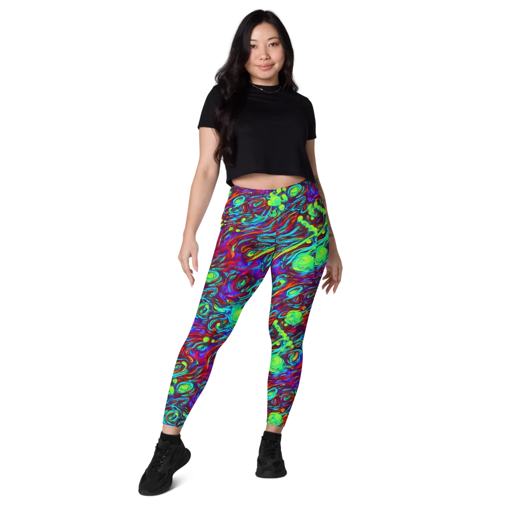 Limewave on Leggings with Pockets — Front
