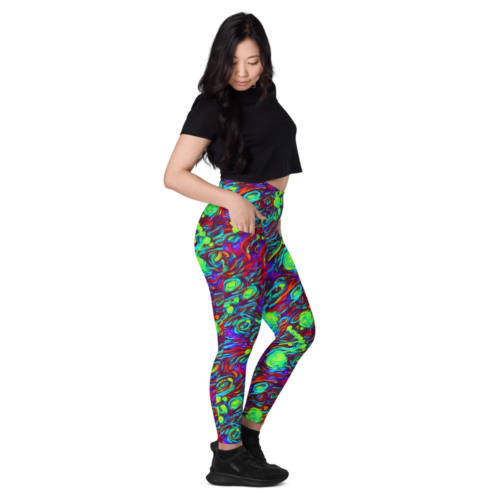 Limewave on Leggings with Pockets — Right