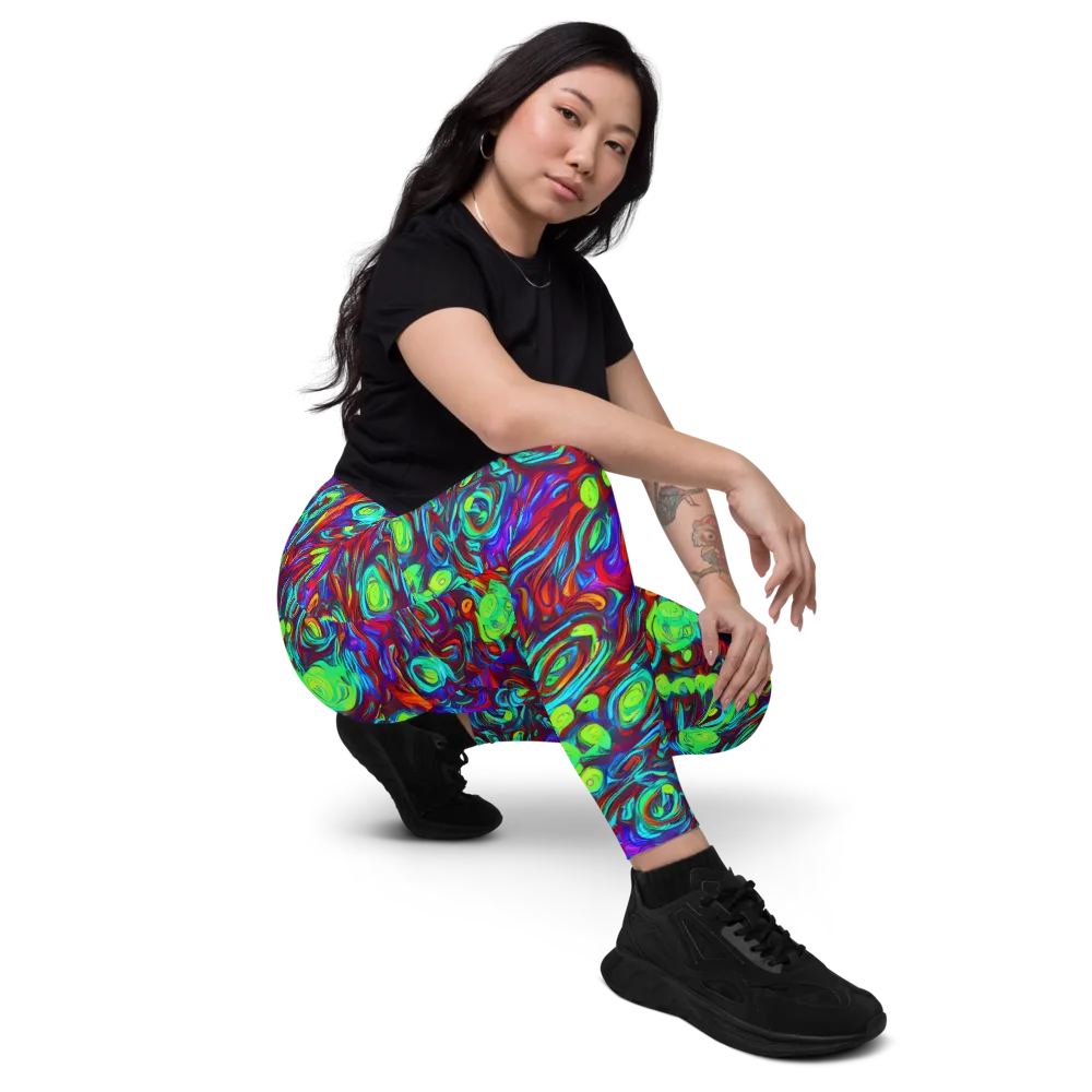 Limewave on Leggings with Pockets — Right Front
