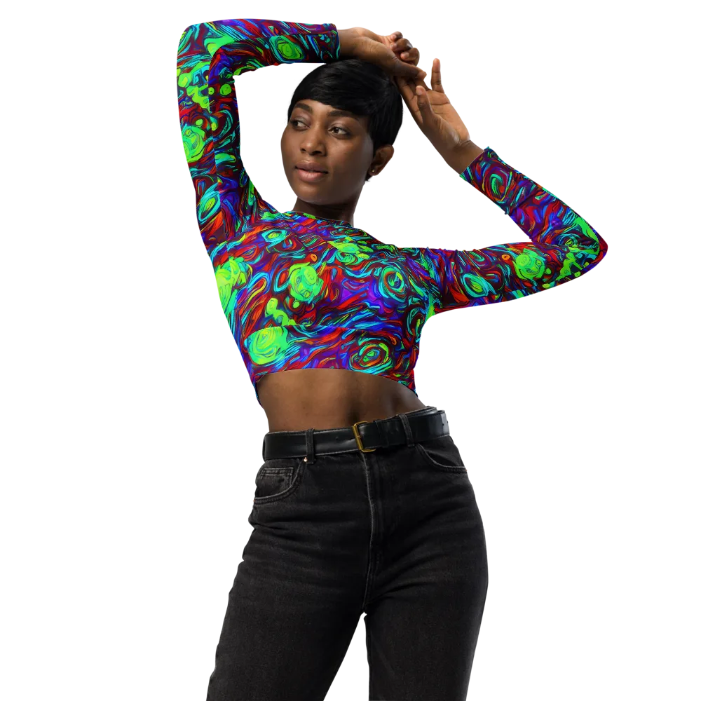 Limewave on Long Sleeve Crop Top — Front