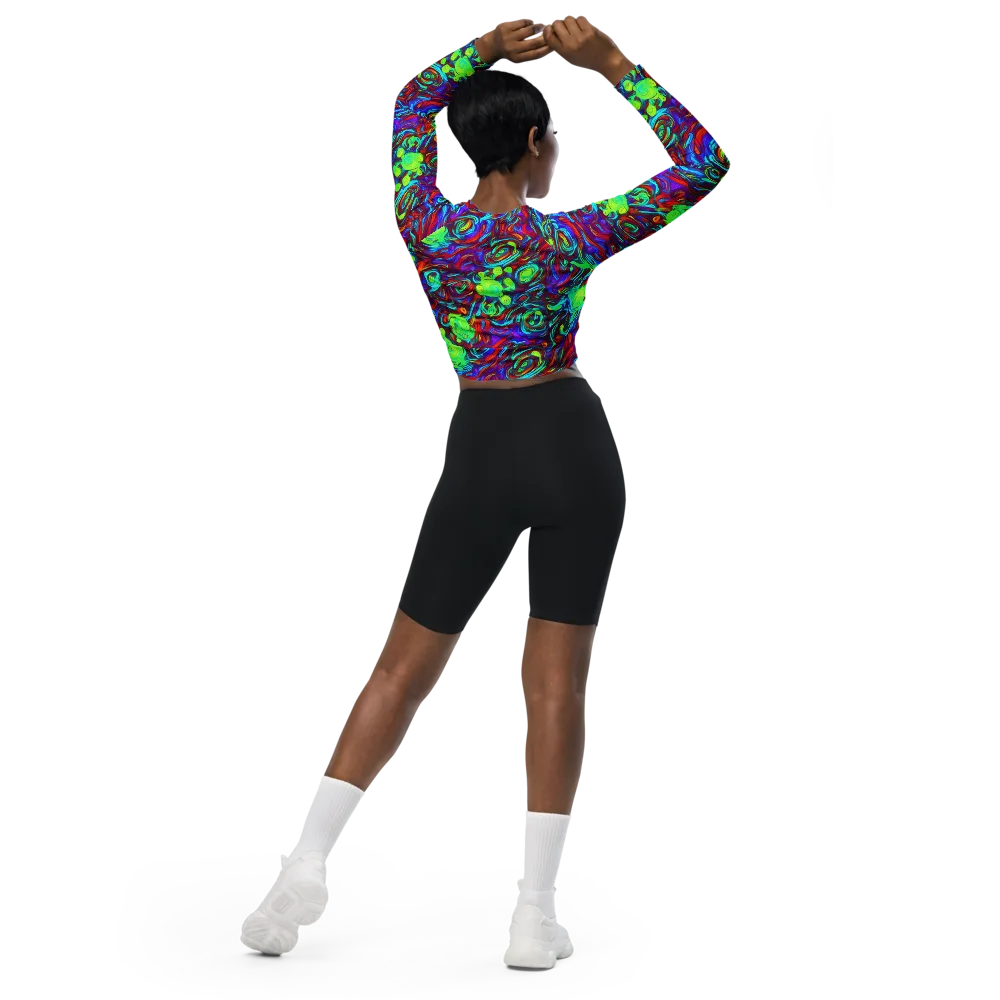 Limewave on Long Sleeve Crop Top — Back