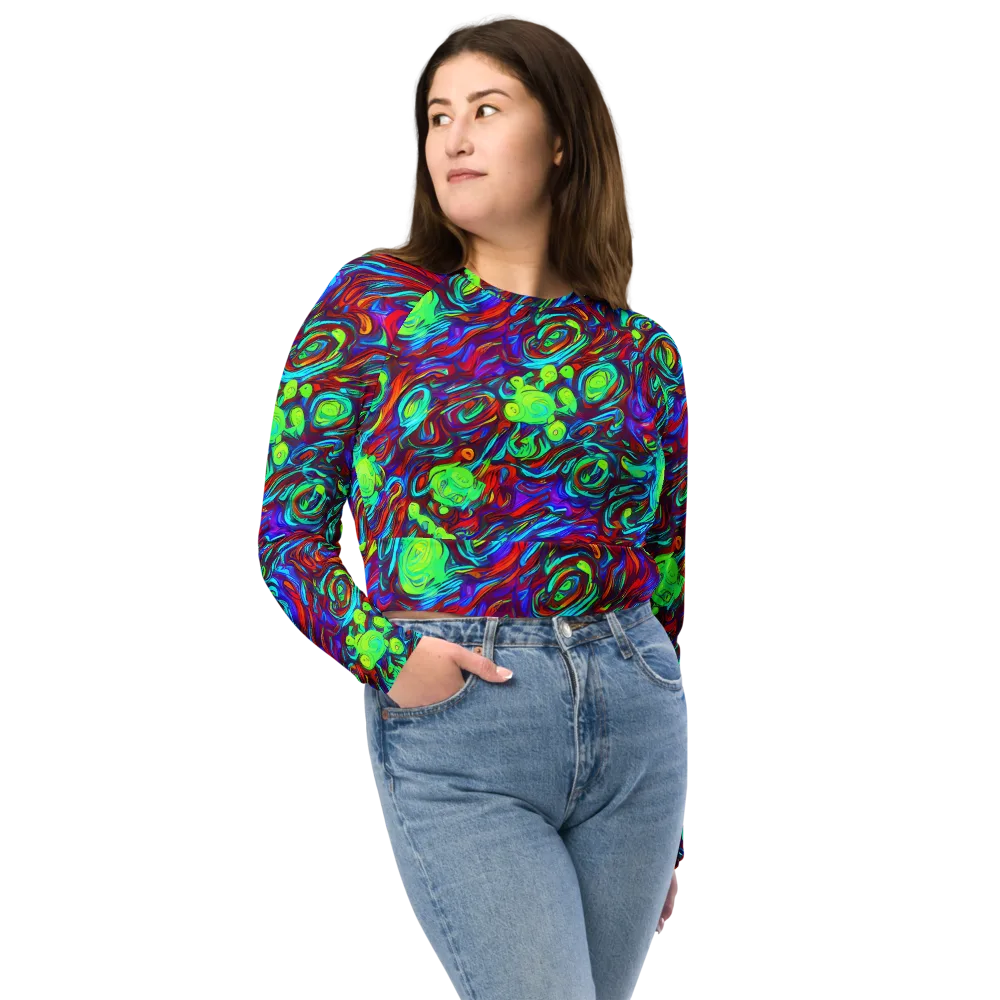 Limewave on Long Sleeve Crop Top — Front