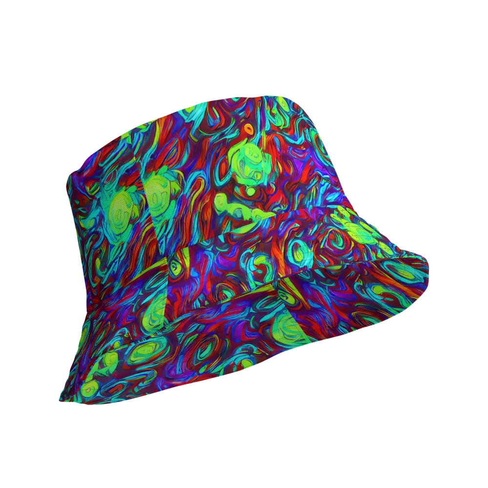 Limewave on Reversible Bucket Hat — Product details Outside