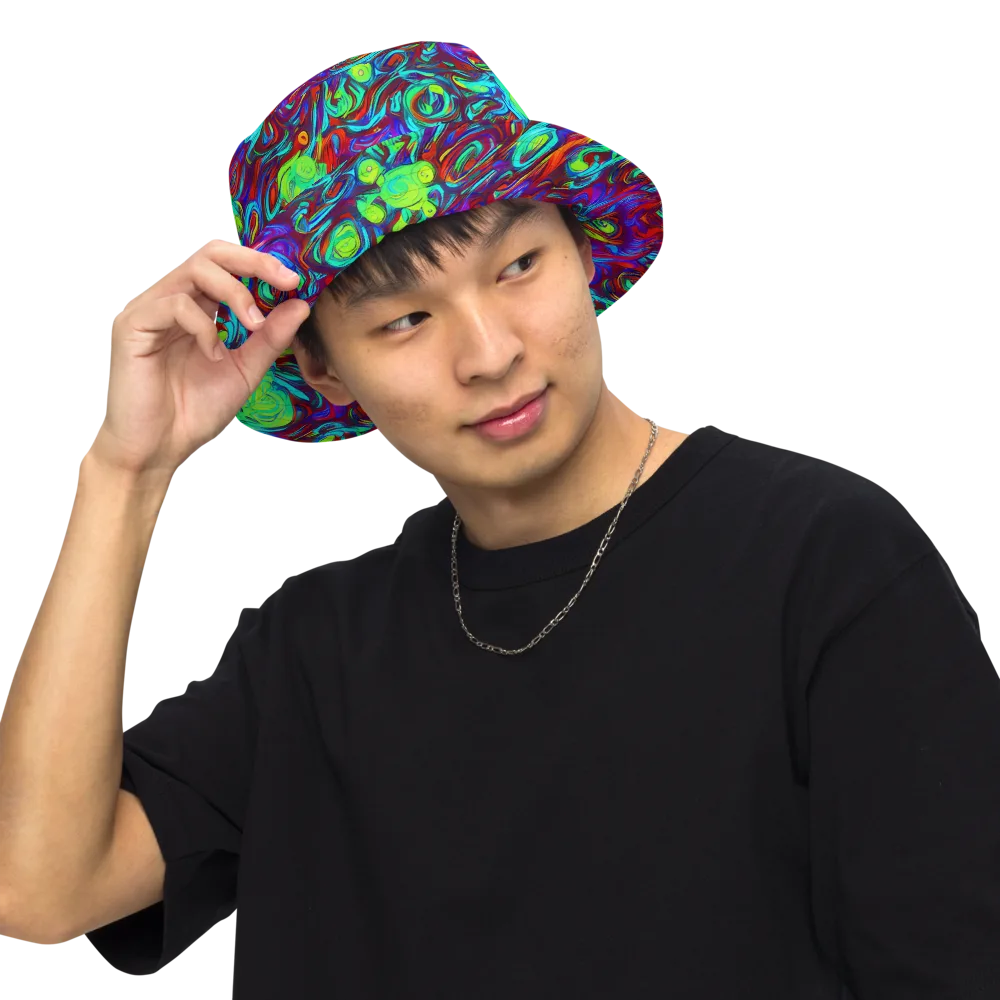 Limewave on Reversible Bucket Hat — Front Inside