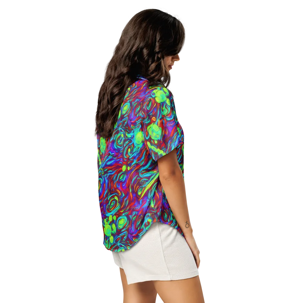 Limewave on Women's Short Sleeve Pajama Top — Right Back