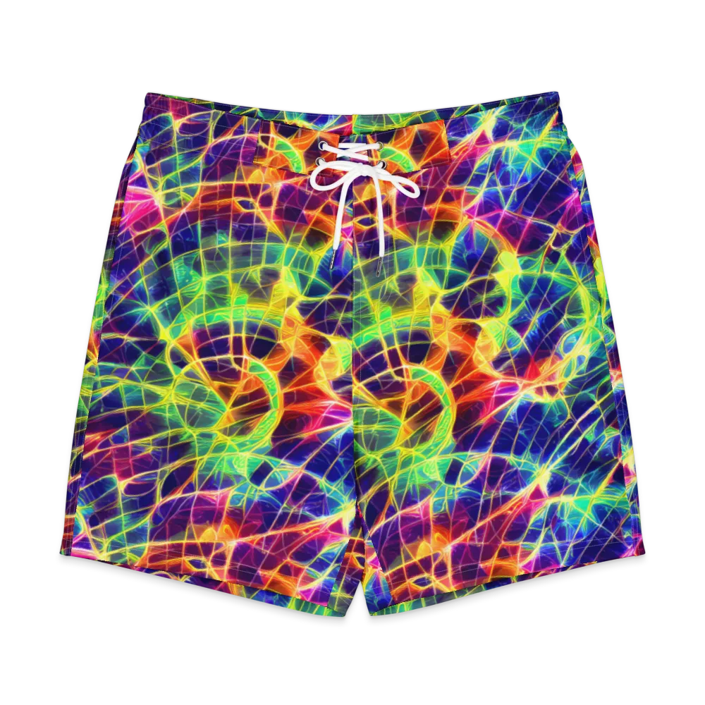 Synthetic Vines on Men's Board Shorts — Front