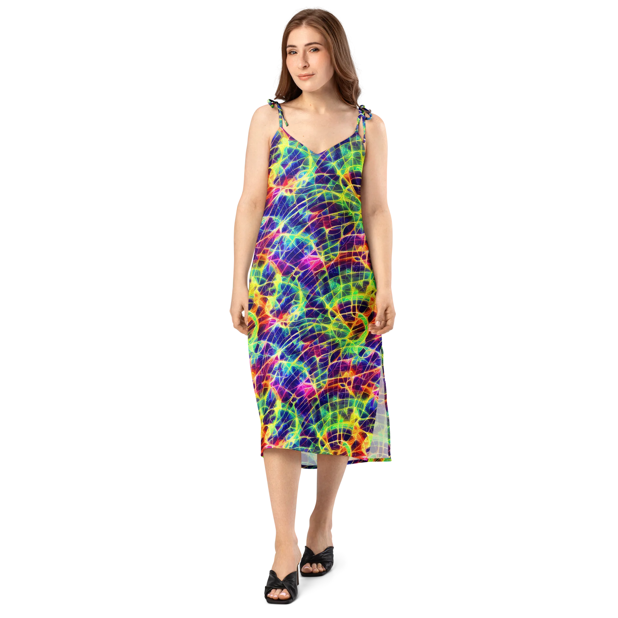 Synthetic Vines on Slip Dress — Front