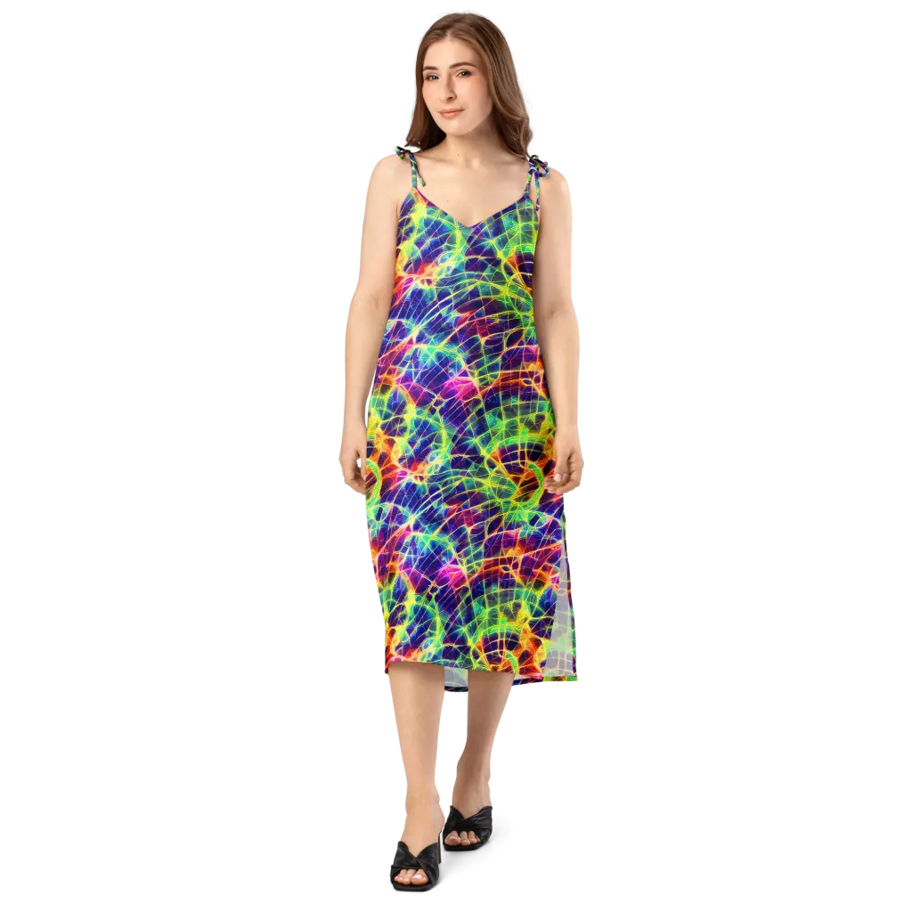 Synthetic Vines on Slip Dress — Front