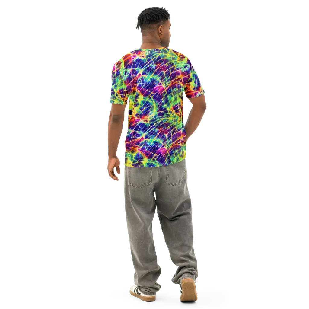 Synthetic Vines on Men's Cotton Crew Neck T-Shirt — Back