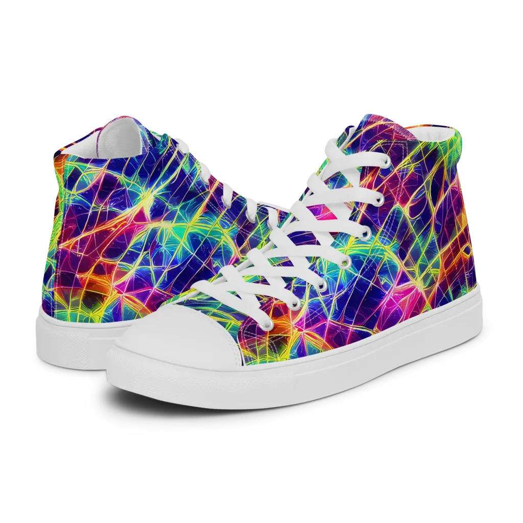 Synthetic Vines on Men's High Top Canvas Shoes — Left