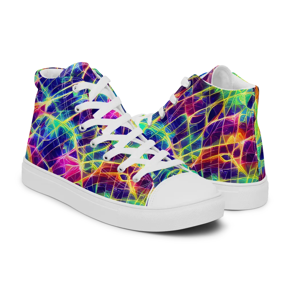 Synthetic Vines on Men's High Top Canvas Shoes — Right