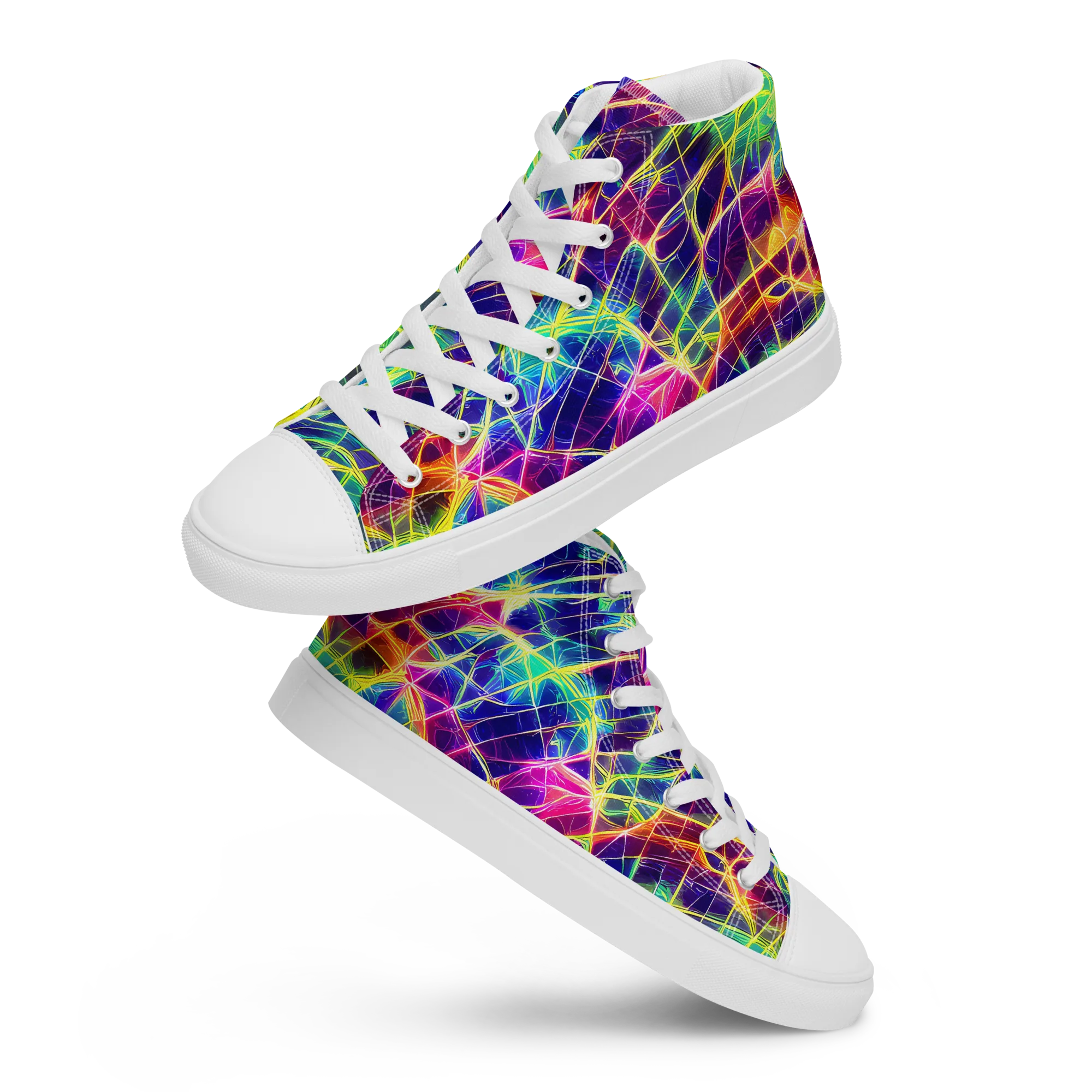 Synthetic Vines on Men's High Top Canvas Shoes — Front