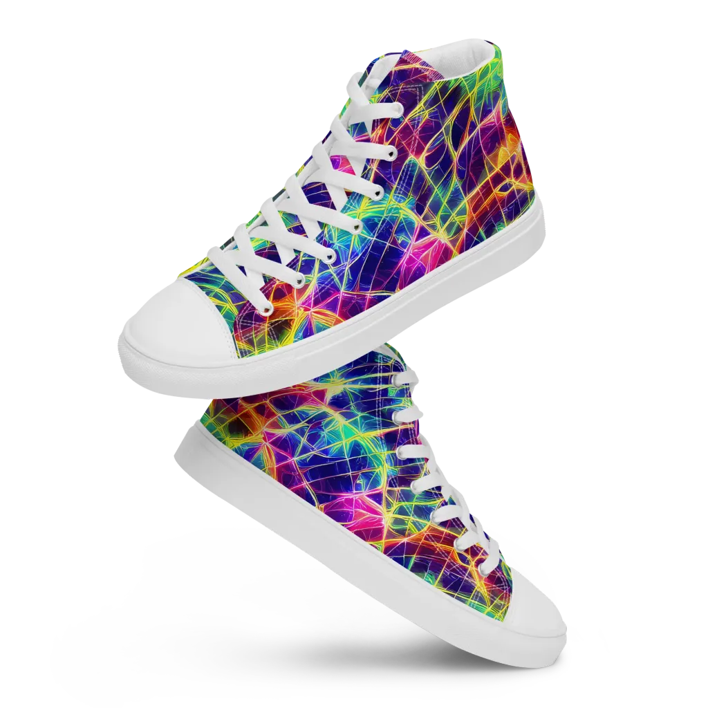 Synthetic Vines on Men's High Top Canvas Shoes — Front