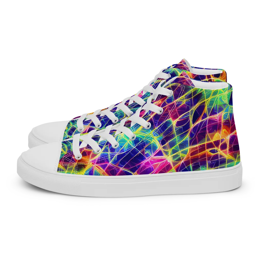 Synthetic Vines on Women's High Top Canvas Shoes — Left