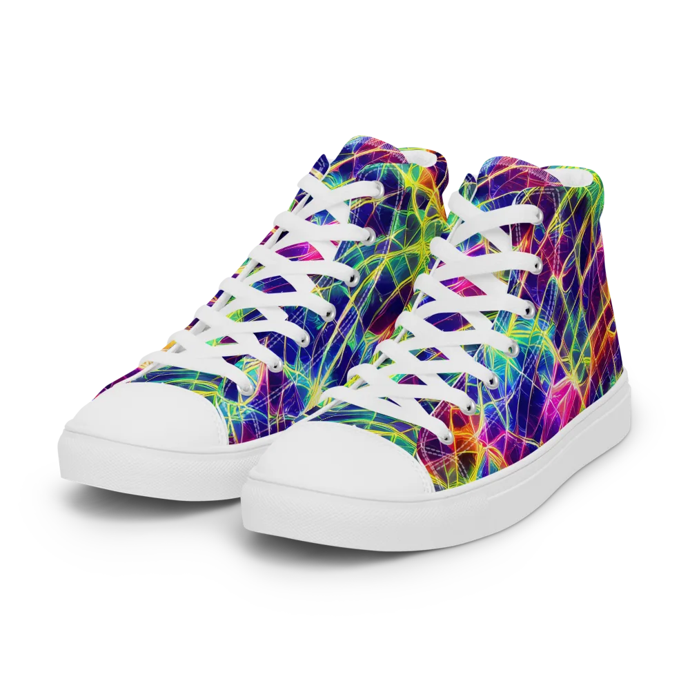 Synthetic Vines on Women's High Top Canvas Shoes — Left Front