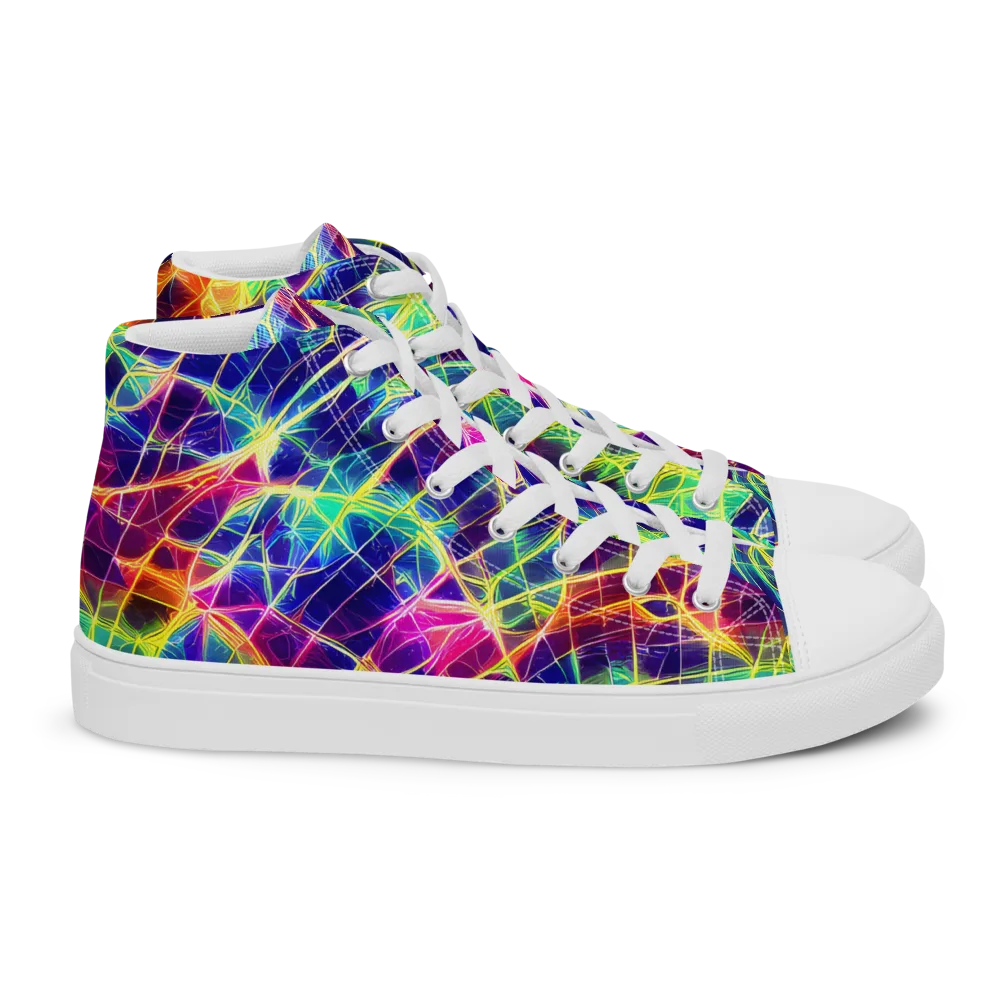 Synthetic Vines on Women's High Top Canvas Shoes — Right