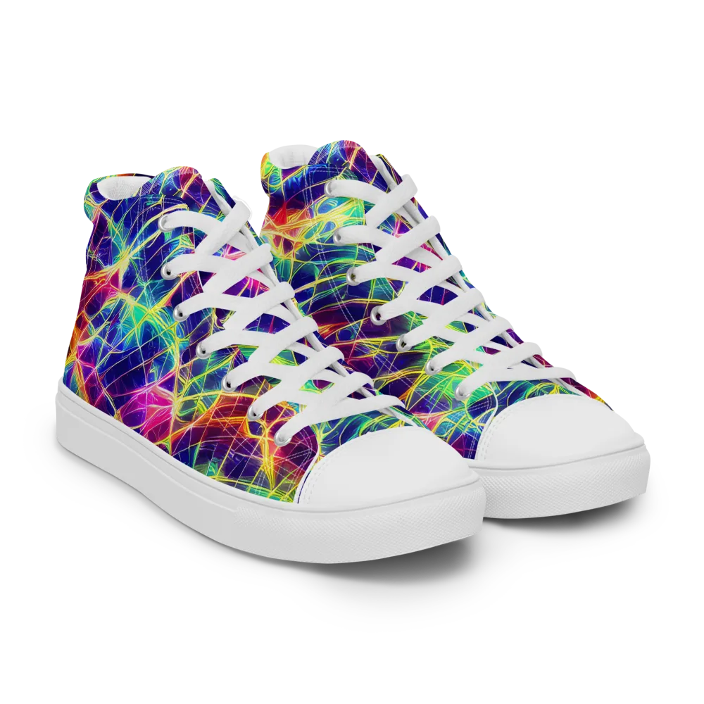 Synthetic Vines on Women's High Top Canvas Shoes — Right Front