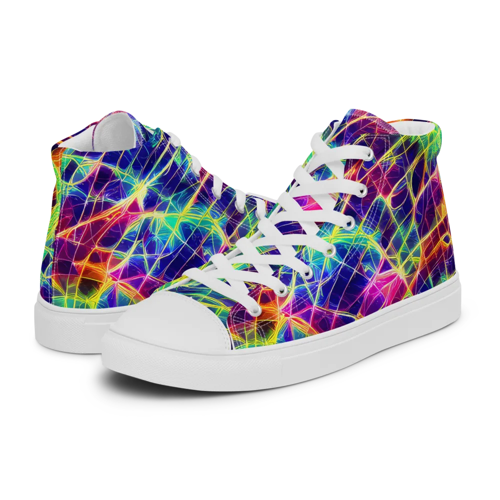 Synthetic Vines on Women's High Top Canvas Shoes — Left