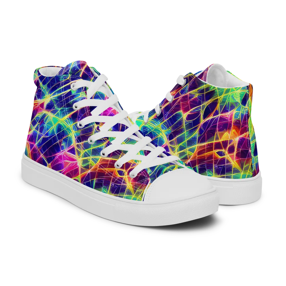 Synthetic Vines on Women's High Top Canvas Shoes — Right